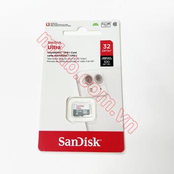 Thẻ nhớ Micro SD 32G class 10 SanDisk Ultra (100MB/s, FULL HD VIDEO)