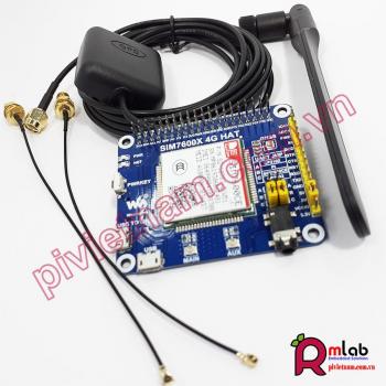 4G / 3G / 2G / GSM / GPRS / GNSS HAT for Raspberry Pi, LTE CAT4 module SIM7600