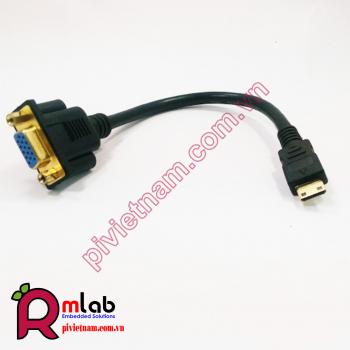 Cáp Mini HDMI Male to VGA Female